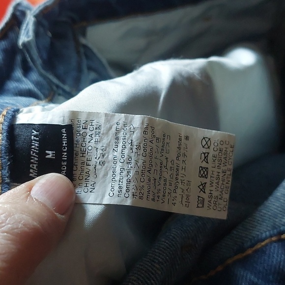 Mens Medium Distressed Ripped Denim Jeqn Shorts Manfinity - Picture 3 of 4